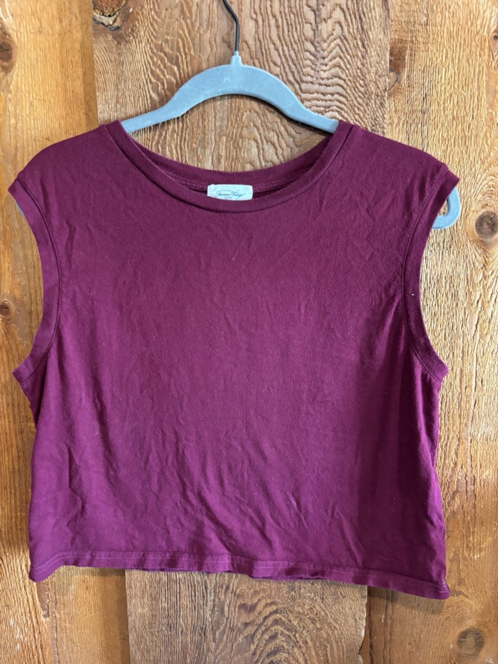 American Vintage Sleeveless Boxy Crop Top - Wine